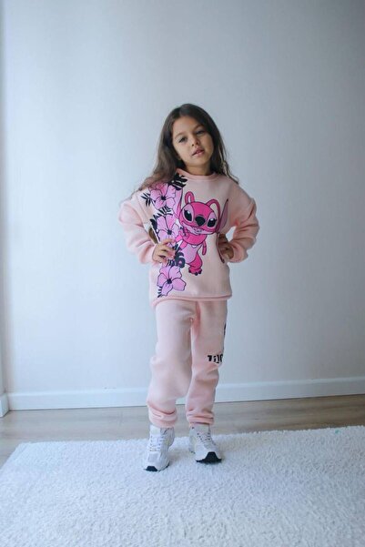 aybabykids Σετ αθλητικής φόρμας Stitch με τύπωμα επένδυση fleece Σετ δύο τεμαχίων