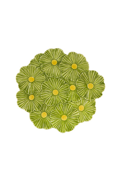 Genel Markalar Bordallo Pinheiro-Maria Flor Yeşil Papatya Supla Tabak 37cm