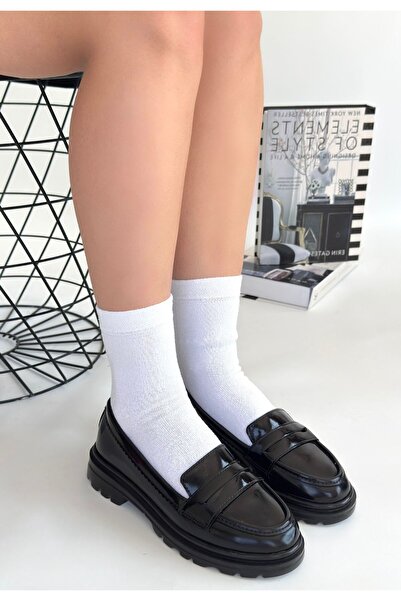 alfaze إنتاج خاص لأحذية أكسفورد باليه من الجلد اللامع ضد ألم الكعب، لون أسود،...