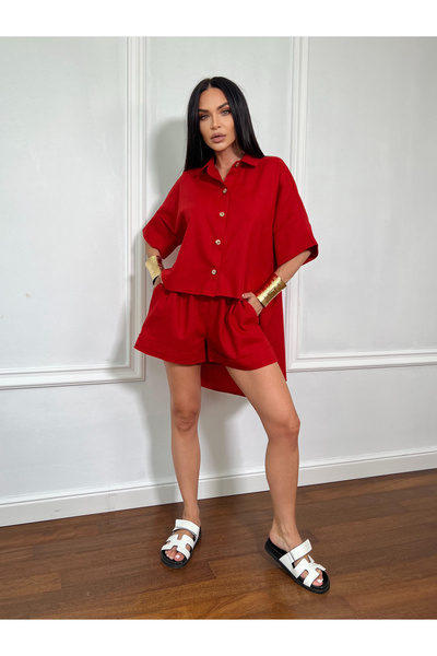 CC STORE ANTONELLA linen short set, oversized shirt and shorts