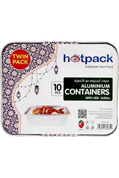 Hotpack ALUMINIUM CONTAINER 73365+LID TWINPACK 5PCSX2
