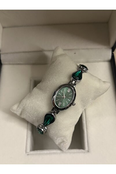 chaoyada Oval Case Drop Stone Detailed Wristwatch in Gift Box