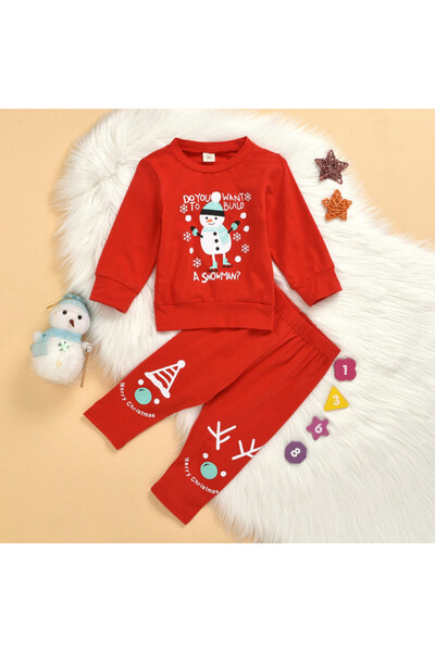 Superbaby Red pajamas for children - Snowman