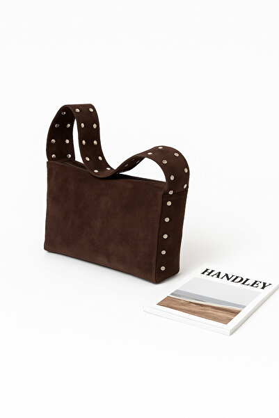 Handley Geantă de umăr cu detaliu din piele intoarsa de lux