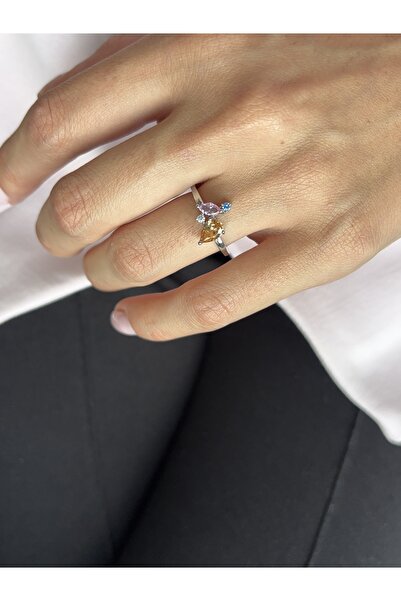 Ressia Princess Model Four Oval Cut Colored Ring