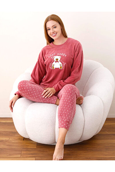 Intisimo Γυναικείες Χειμερινές Πιτζάμες, Φλις, Super Velvet, Don't Worry, Ροζ...