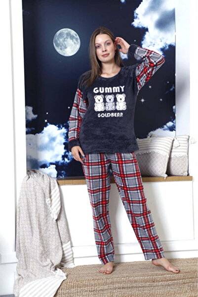 Intisimo Pijamale pentru femei, pufoase, Cocolino, gumate, ursuleț auriu, gri...