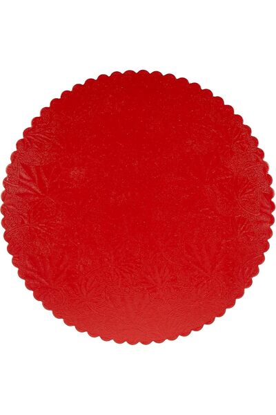 Hotpack Round Red Cake Board 30cm, 5 Pieces
