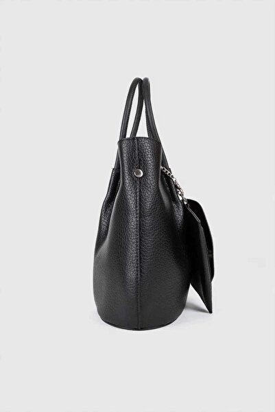 MORCA Women's Shoulder and Hand Bag with Wallet Detail in Black