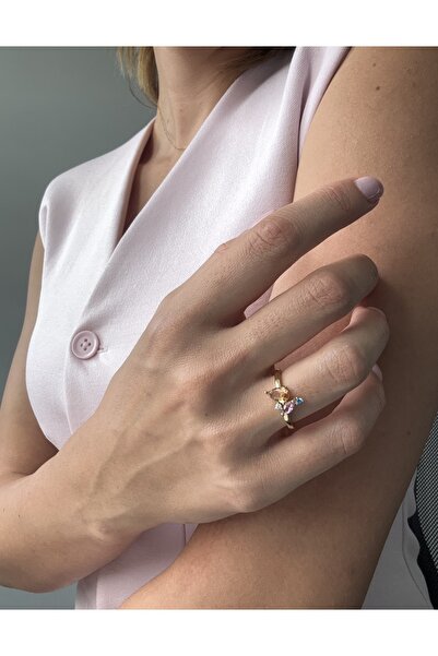 Ressia Princess Model Four Oval Cut Colored Ring