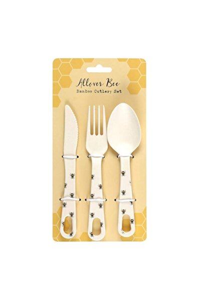 Generic something different Allover Bee Bamboo Cutlery Set