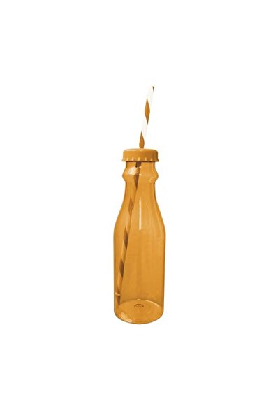 Generic Zak Designs Drinks Bottle With Straw ,Orange & White, 70 ml