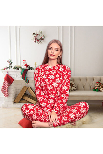 Intisimo Pijamale pentru femei, material polar, pufoase, fleece, imprimeu de ...