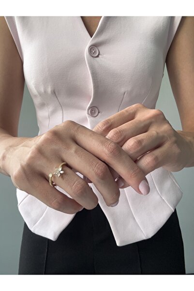 Ressia Zircon Stone Five Leaf Clover Ring