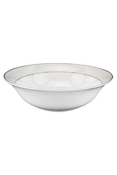 Generic Shallow 23Cm Porcelain Platinum Bowl With Gold Rim, White, 23 Cm, Ts-...