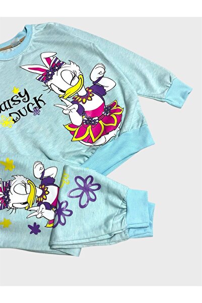 tusem butik homewear Set de pijamale sezoniere cu mâneci lungi, din bumbac, cu model de rață drăguță, pentru fete