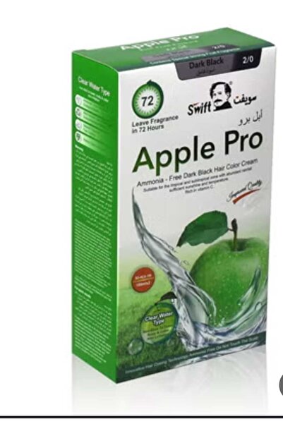 SWİFT صبغة شعر ابل برو ( لون اسود داكن ) خالية من الأمونيا - كريمية بتغطية 10...