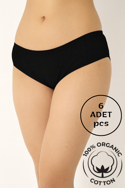 NETLY Women's Jacquard Bato Panties (6 Pieces) - 100% Cotton