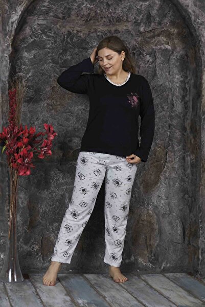 Intisimo Γυναικεία Πιτζάμα, Μακρυμάνικη, Ροζ, Βαμβακερή, Μαύρη - L