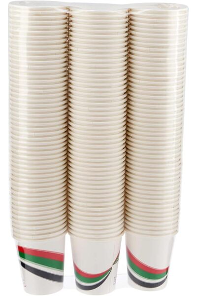 Hotpack Heavy Duty UAE National Day Paper Cup 6.5ounce Pack Of 150 Pieces (50-Pieces X 3-Pack)