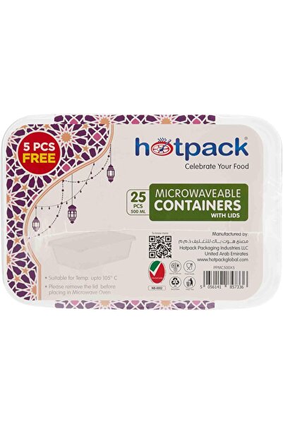 Hotpack MICROWAVE CONTAINER 500ML 25PCS X 10PKTS (4+1FREE)
