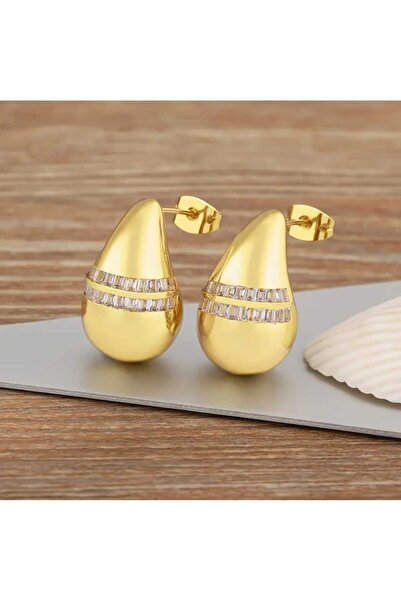 SONES Damla Stone 14 Carat Color Steel Earrings