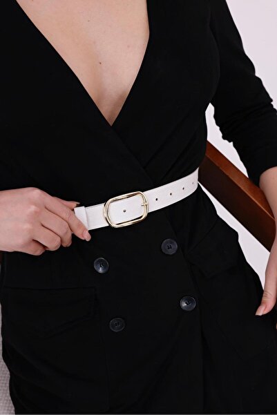 Desre Moda Gold Buckle Belted Women's Belt Trouser Belt Shirt Belt Coat Belt