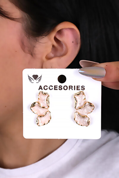 LOWEN AKSESUAR Enamel Half Flower Women's Earrings