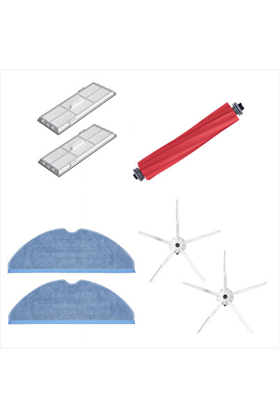 Roborock S7 Uyumlu Yedek Parça Seti - Ana Fırça + Yan Fırça + Mop Bezi + HEPA Filtre (4'lü Set)