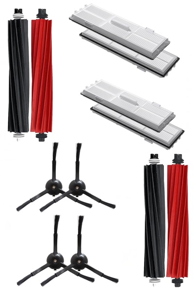 Rovexa Σετ μαύρων πλαϊνών βουρτσών 10 τεμαχίων συμβατό με Roborock S8 & S8 Plus & S8 Pro Ultra