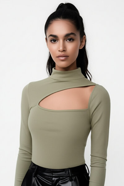 oshebu Γυναικεία μπλούζα με χαμηλό στήθος ψηλός λαιμός