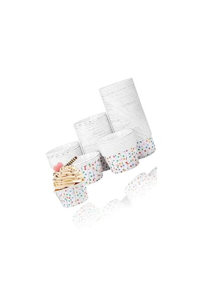 Generic Sweet seven 100Pcs Mix Polka Dot Paper Ice Cream Sundae Cups - Desser...