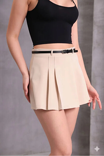 EmcyFiora Crep Etek Short Etek Pileli