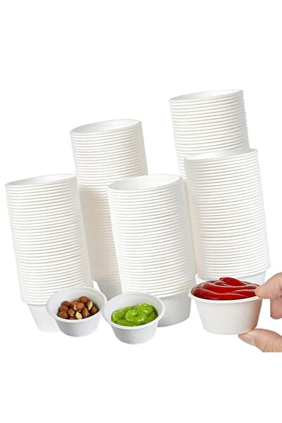 Generic Biodegradable Bagasse Fiber Souffle Cups - 2oz, 100 Pack, for Eco-Fri...