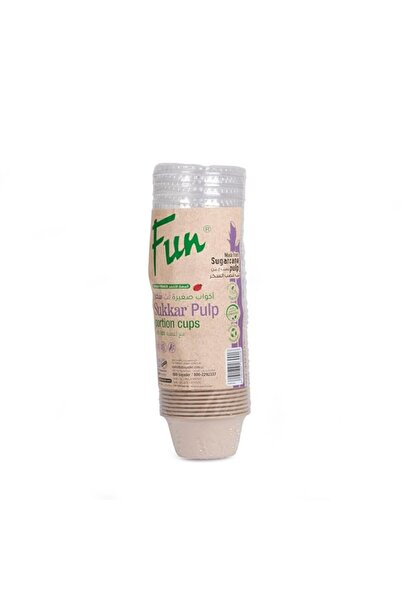 Generic FUN BY AL BAYADER فن Sukkar Pulp Biodegradable Moulded-Fibre Portion Cup 60cc with Lid Made from Su