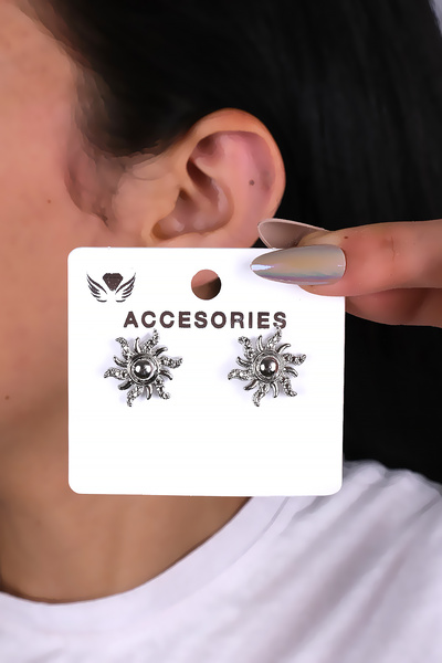 LOWEN AKSESUAR Small Size Sun Design Women's Earrings