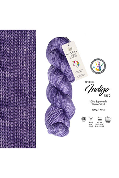 Gazzal Unicorn 100% Superwash merino vuna – 100 g 197 m ručno obojena pređa z...