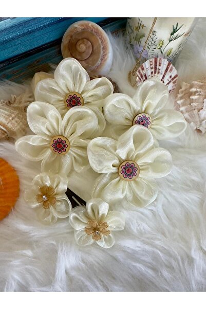 Ate j’s Creation’s Handmade 2Pairs of Organza flower Clip and 1 pair of ponytail