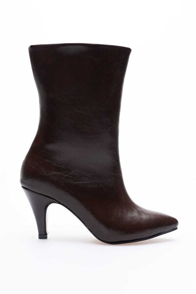 emela kids shoes Sivri Burun İnce Topuk SIYAH RUGAN BOT