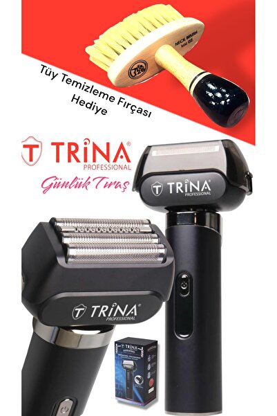 Trina 09 3 bıçak Günlük Tıraş Makinası & koz02 Tüy temizleme Fırçası