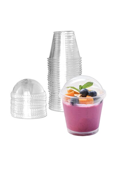 Generic MR.FOAM Clear Plastic Dessert Cups with Lids,6oz-25 Sets Mini Parfait Dessert Cups with No Holes Do