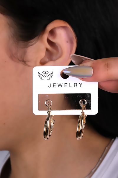 LOWEN AKSESUAR Small Size Double Hoop Earrings