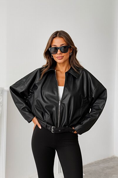 PRİFALDİ PB ОВЕРСІЗ БОМБЕР ШКІРЯНИЙ ПАЛЬТО