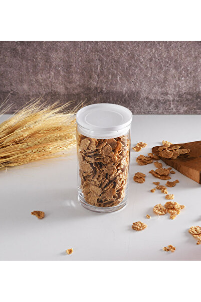 Paşabahçe 43736 Vakumlu Cam Kavanoz - Cam Erzak Saklama Kabı 4 Lü Beyaz kapak