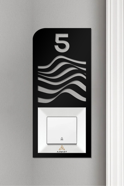 Mio Life Wooden Apartment Door Number, Decorative Bell Socket Frame No:5