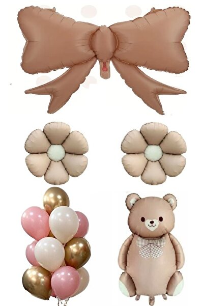 DÜVENCİ TİCARET FİYONK PAPATYA AYI FOLYO BALONLU RETRO BALON SET