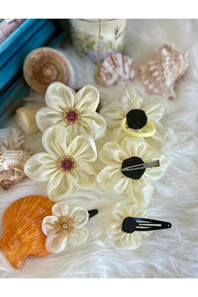 Ate j’s Creation’s Handmade 2Pairs of Organza flower Clip and 1 pair of ponytail