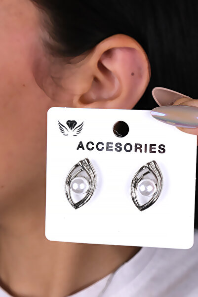 LOWEN AKSESUAR أقراط نسائية على شكل زهرة من حجر اللؤلؤ