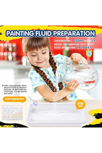 Coodoo Kids Water Marbling Paint Set - Craft Kit, Gift for Ages 6-12