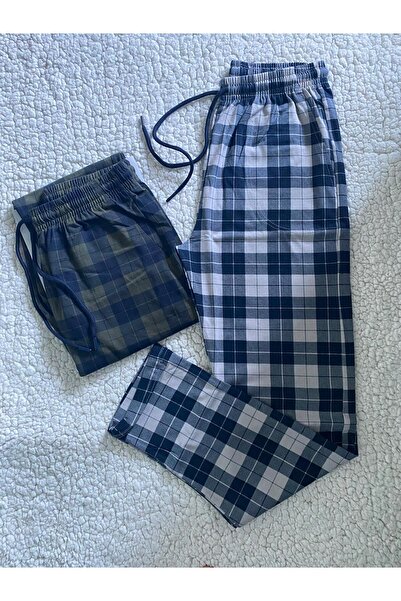 DÜVEN Medium Thick Unisex Plaid Large Square Patterned 2-Piece Pajama Bottoms / Ultra Quality Sweatpants